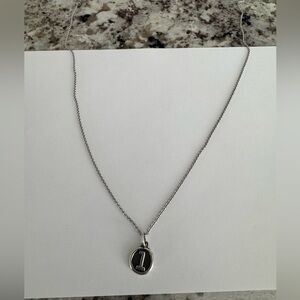 James Avery Vintage Type Initial Charm (L) and Fine Curb Chain (16in)